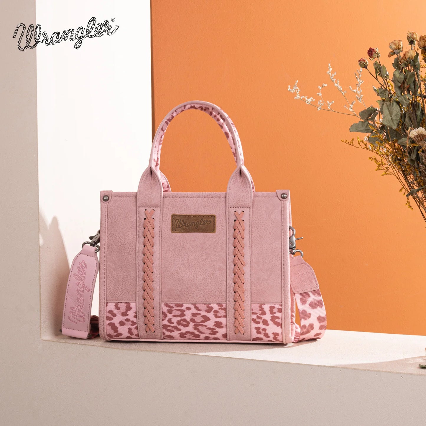 Wrangler Leopard Print Concealed Carry Tote/Crossbody