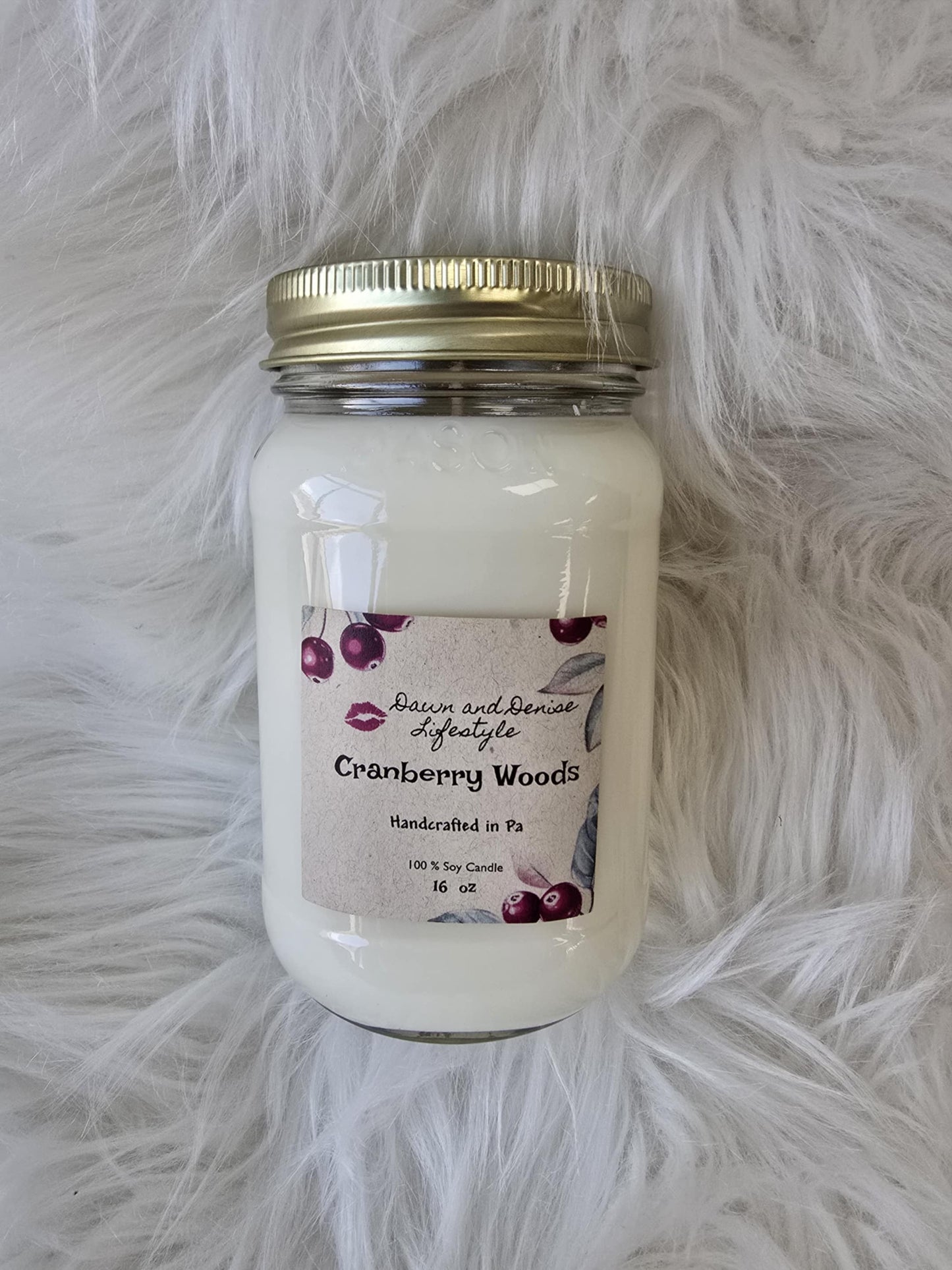 Handmade Candle 16oz-Cranberry Woods