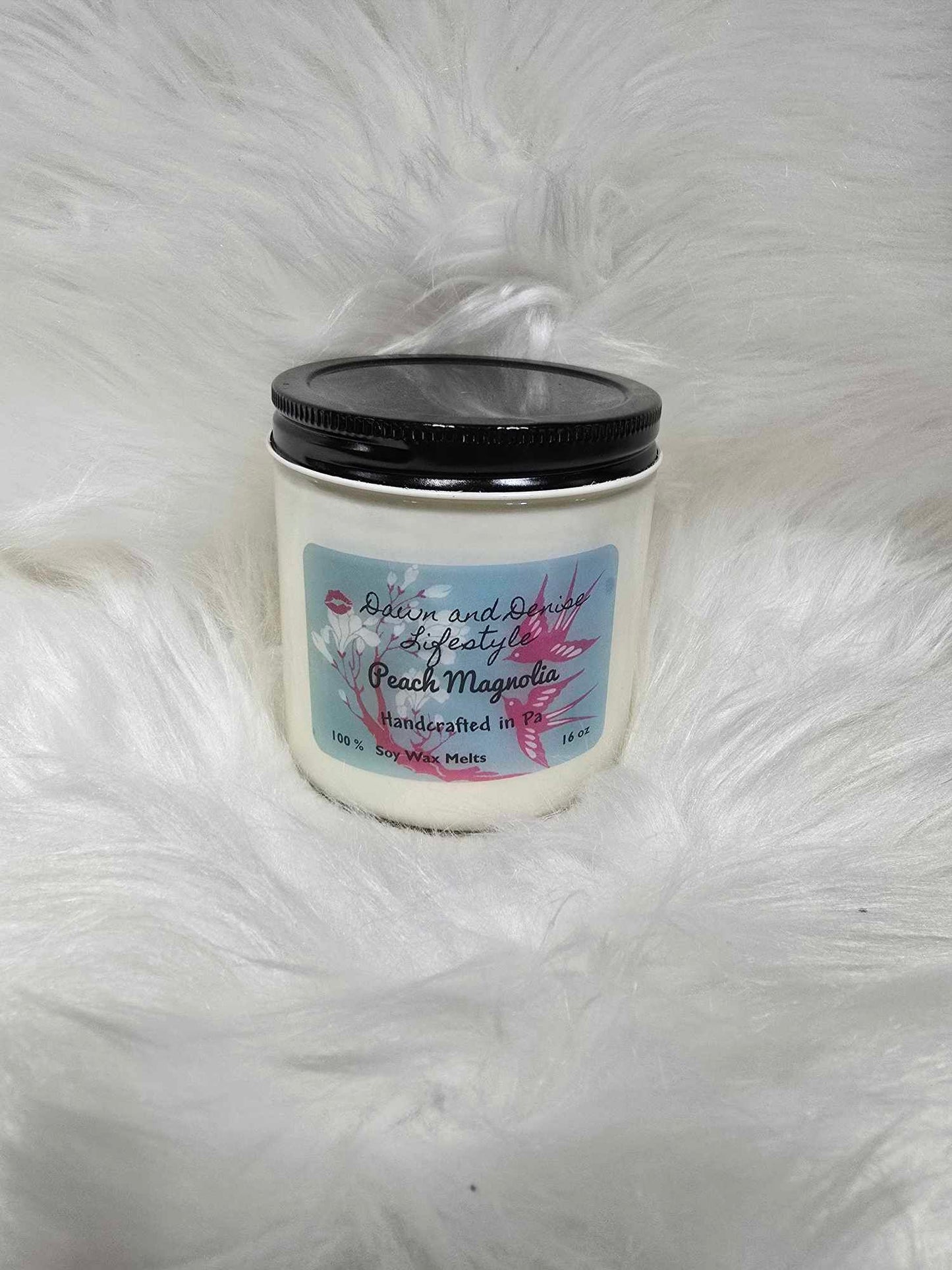 Handmade Candle 16oz-Peach Magnolia