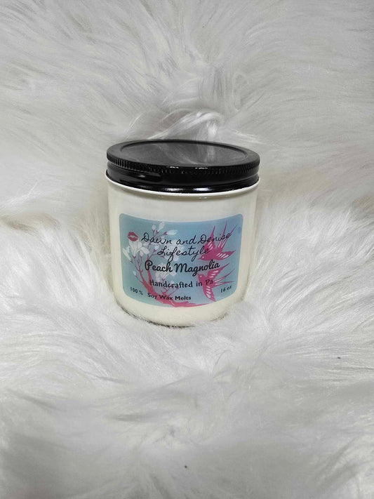 Handmade Candle 16oz-Peach Magnolia