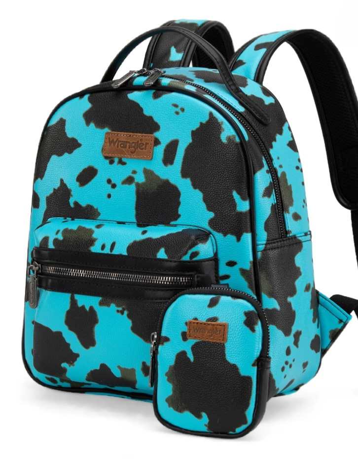 Wrangler Cow Print Backpack With Coin Pouch