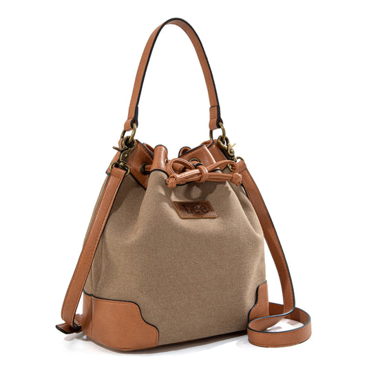 LEE Waxed Canvas Drawstring Hobo Bag/Crossbody