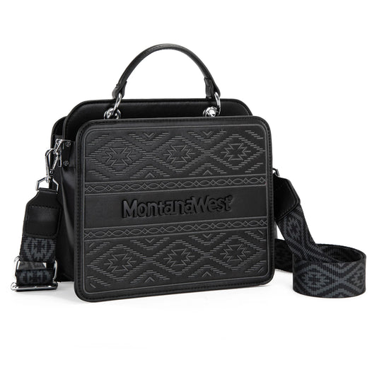 Montana West Embroidered Aztec Tote/Crossbody With Mini Pouch