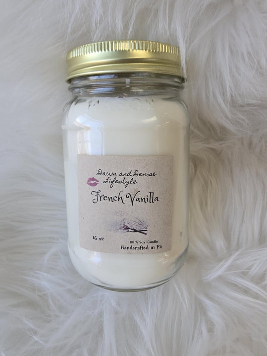 Handmade Candle 16oz-French Vanilla