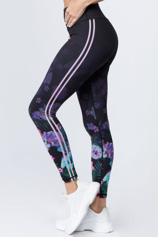 Black Floral Leggings