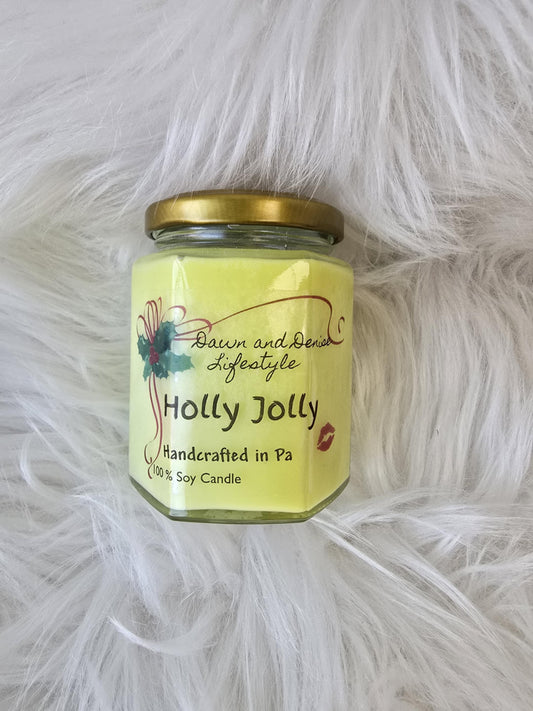 Handmade Candle 6oz-Holly Jolly