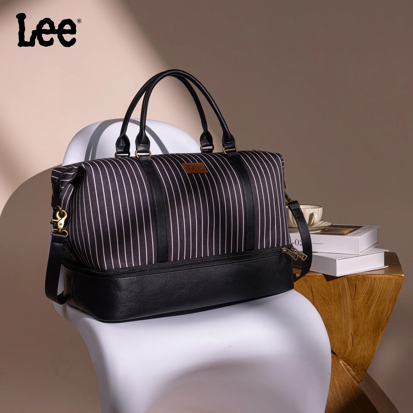 LEE Striped Collection Canvas Duffle Bag