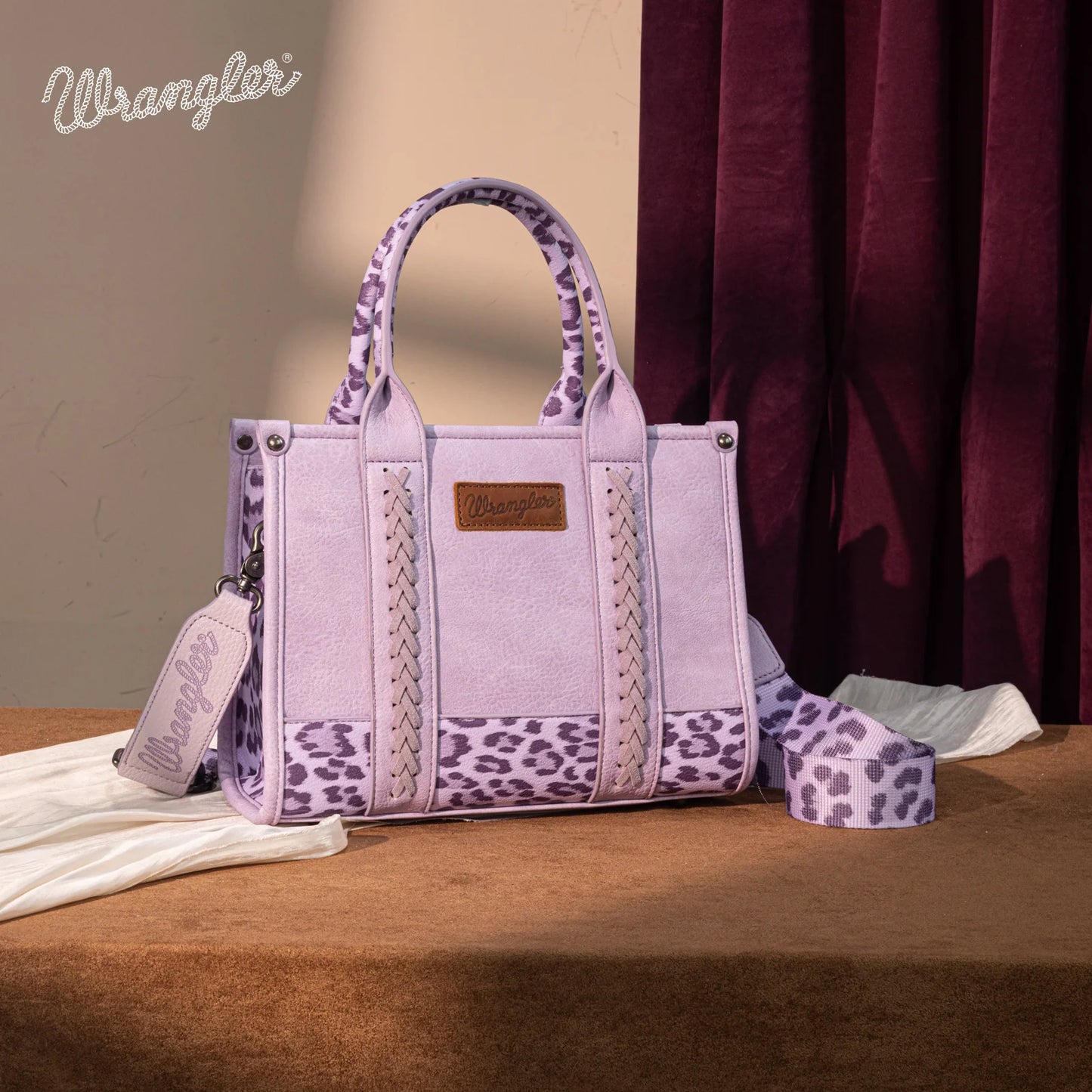 Wrangler Leopard Print Concealed Carry Tote/Crossbody