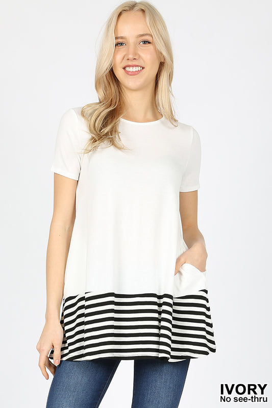 White And Black Stripe Shirt