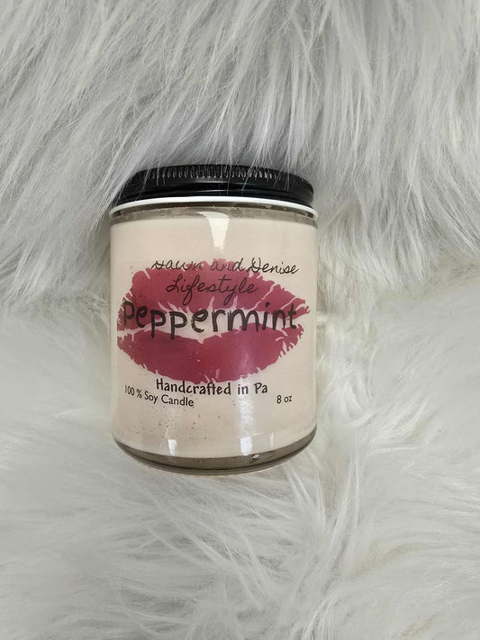 Handmade Candle 8oz-Peppermint