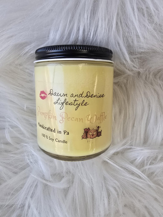 Handmade Candle 8oz-Pumpkin Pecan Waffle