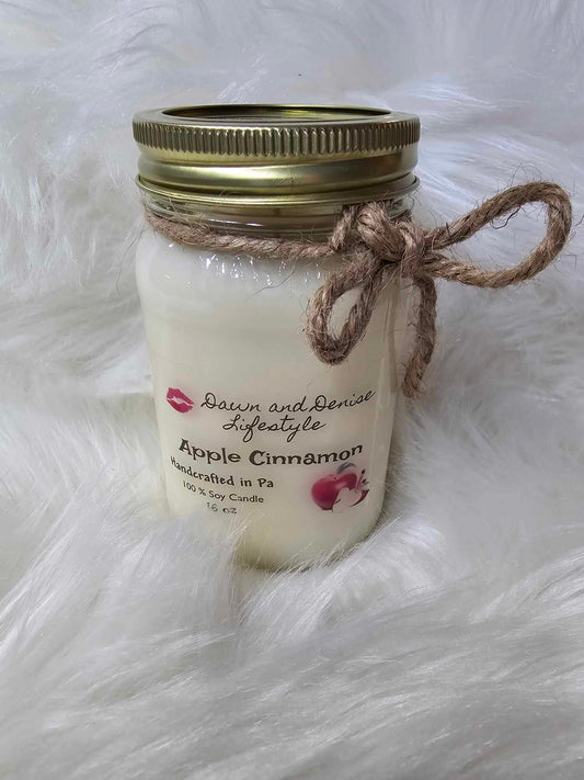 Handmade Candle 16oz-Apple Cinnamon