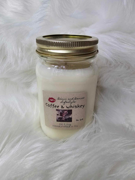 Handmade Candle 16oz-Coffee and Whiskey