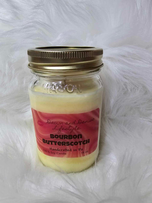 Handmade Candle 16oz-Bourbon Butterscotch