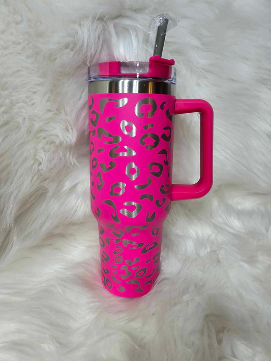 40oz Engraved Cheetah Tumbler