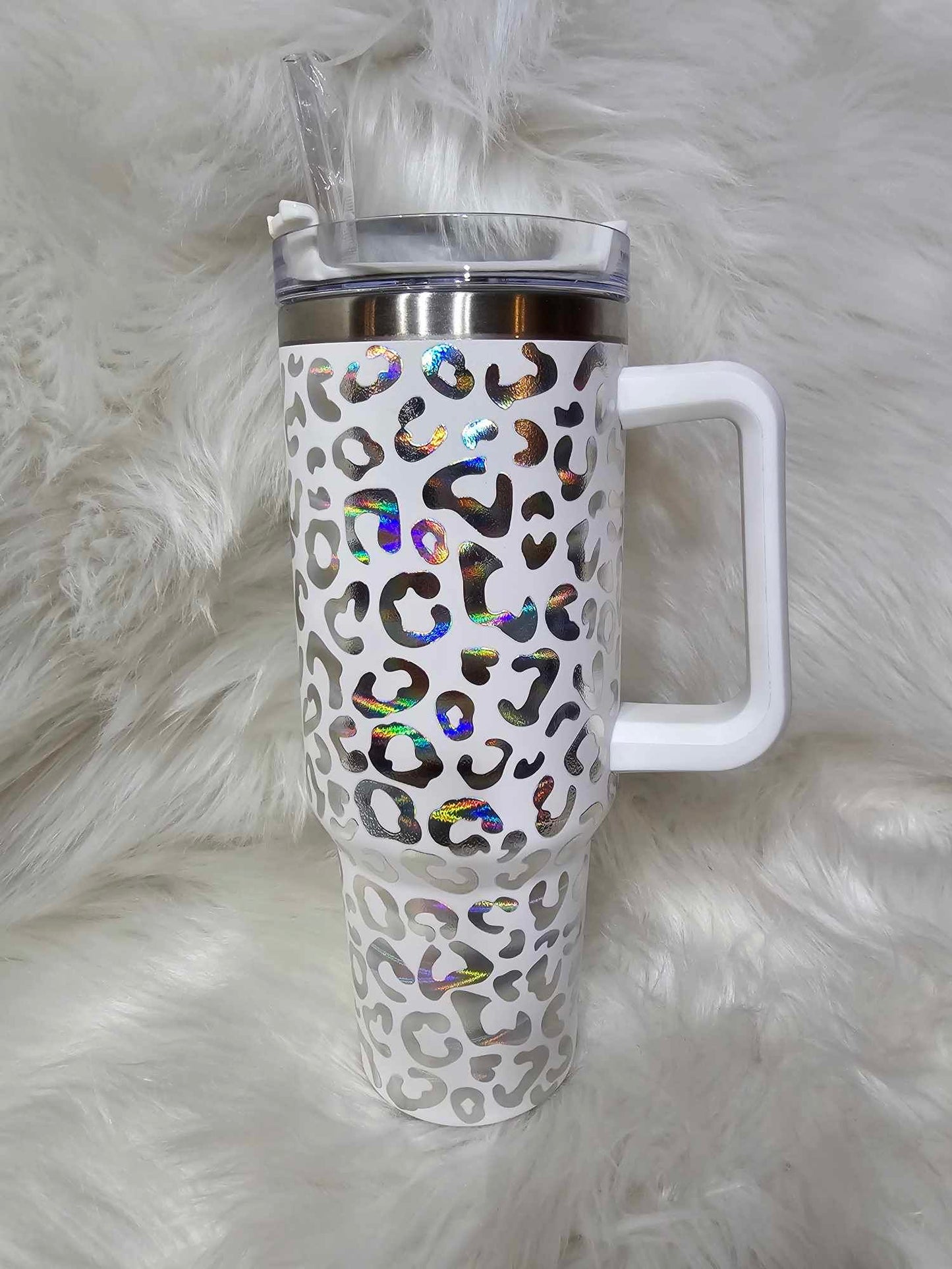 40oz Iridescent Cheetah Tumbler