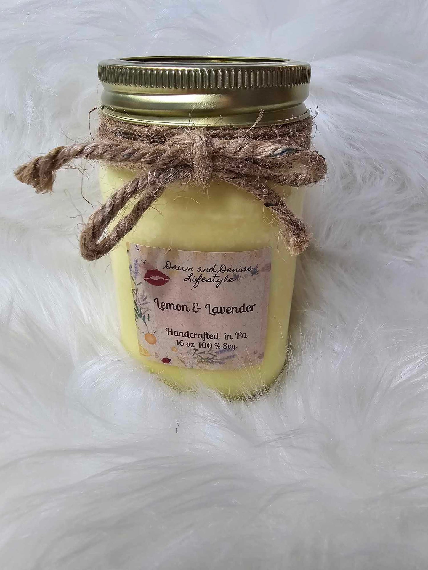 Handmade Candle 16oz-Lemon & Lavender