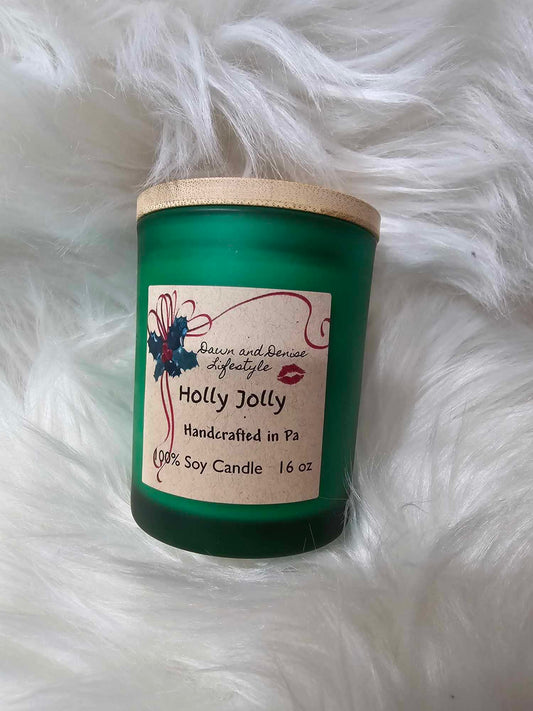 Handmade Candle 8oz-Holly Jolly