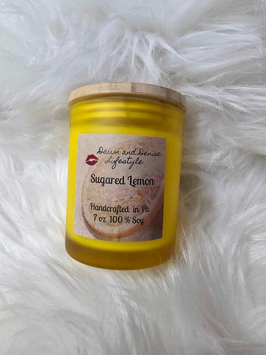 Handmade Candle 8oz-Sugared Lemon