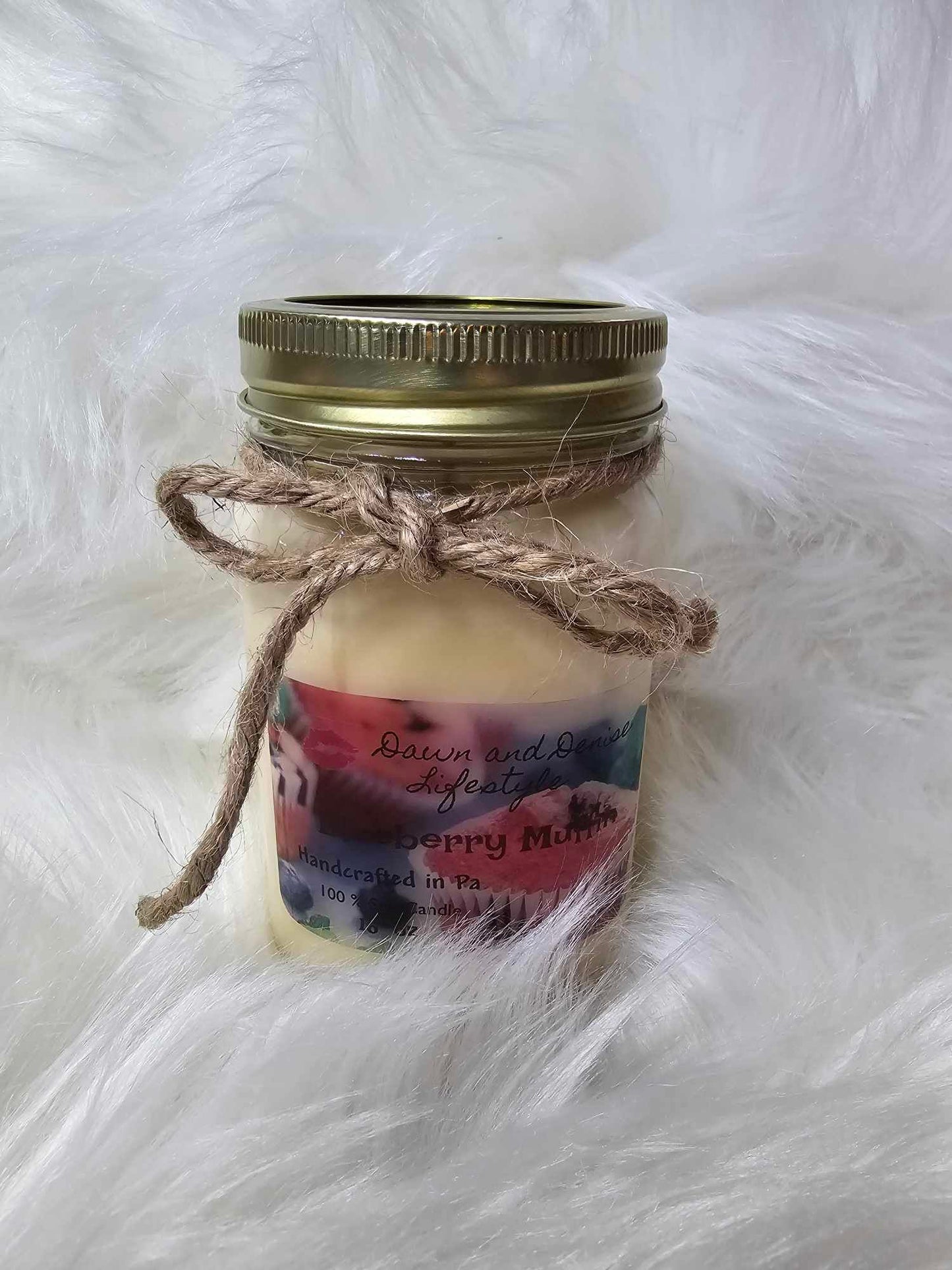 Handmade Candle 16oz-Blueberry Muffin