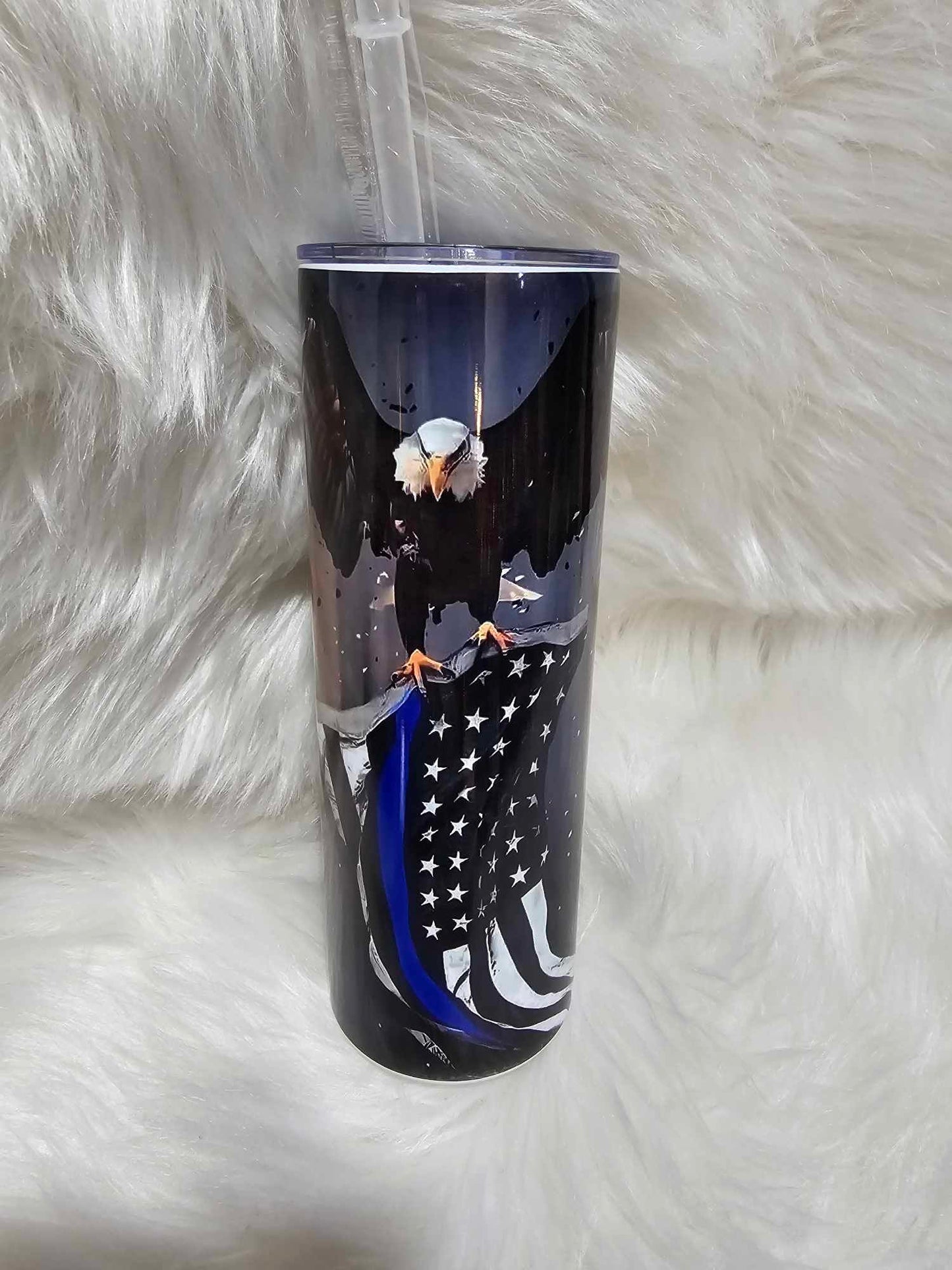 20oz Tumbler-Eagle Thin Blue Line