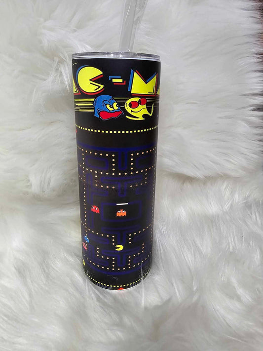 20oz Tumbler Glow In The Dark-Blue-Pac-Man