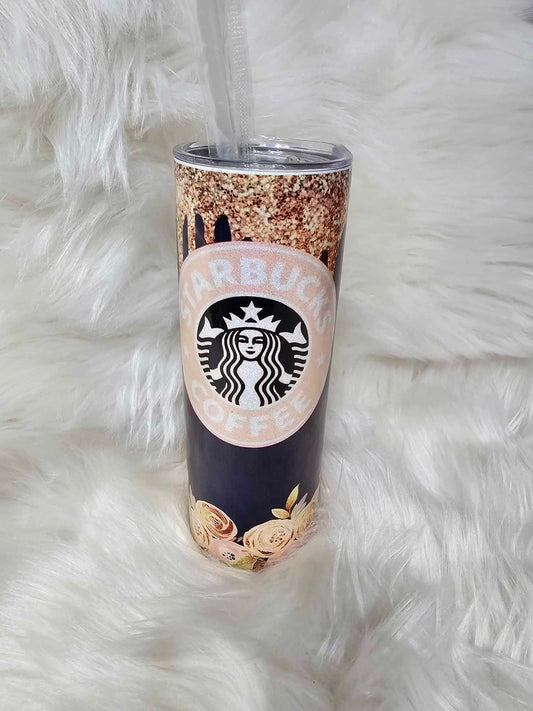 20oz Tumbler Shimmer-Floral Starbucks