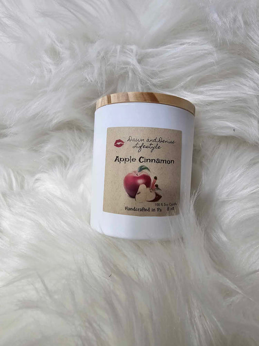 Handmade Candle 8oz-Apple Cinnamon