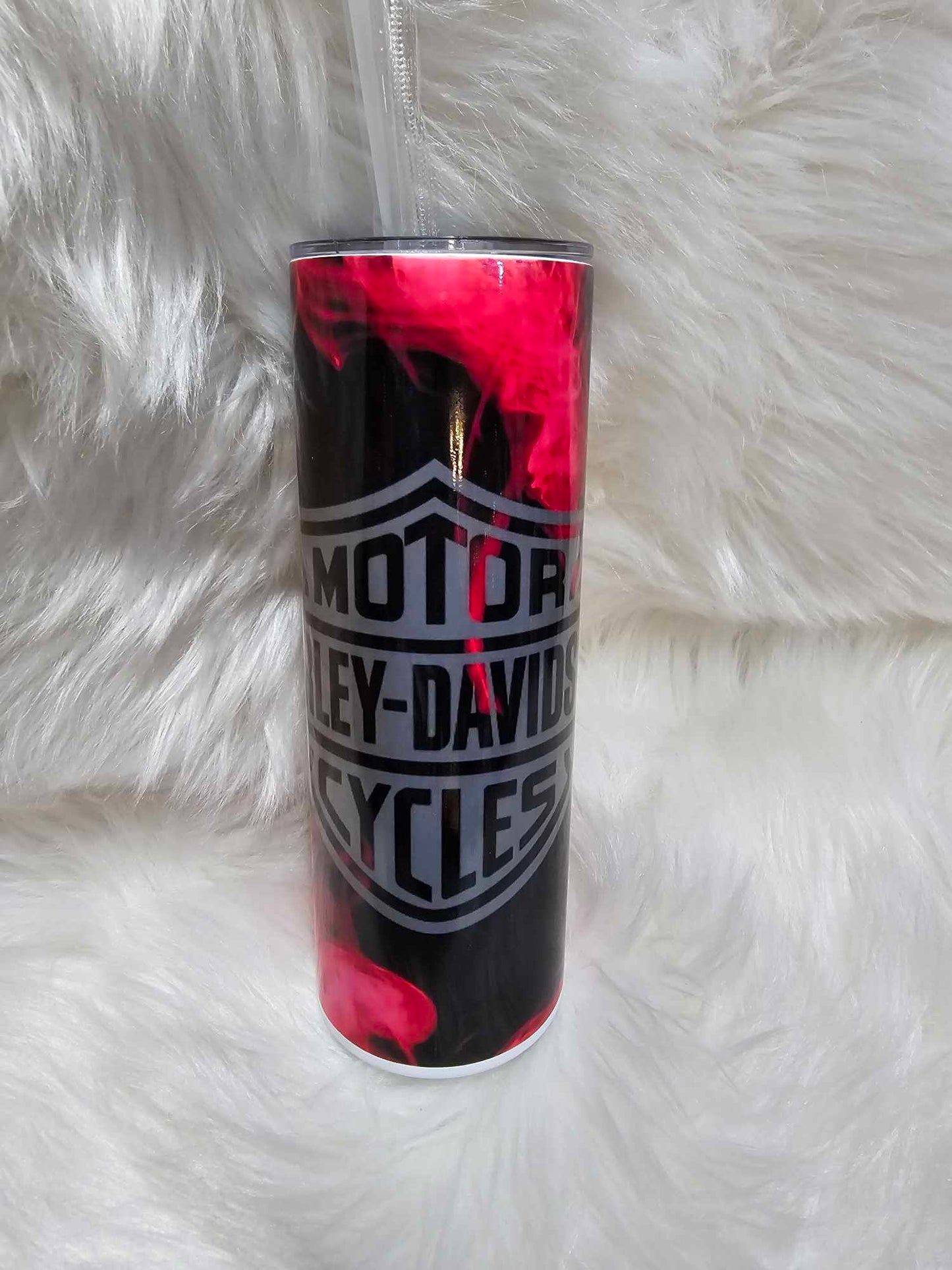 20oz Tumbler-Motorcycle Pink