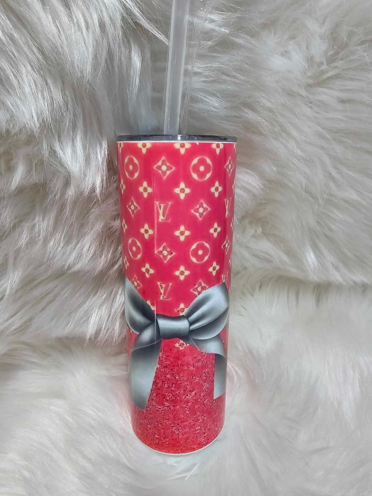 20oz Tumbler-LV Pink With Bow