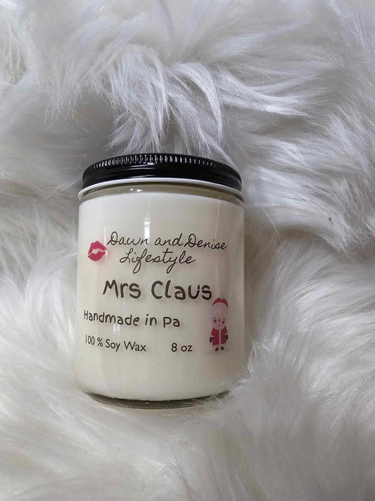 Handmade Candle 8oz-Mrs. Clause