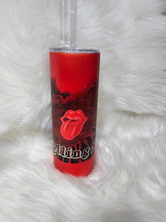 20oz Tumbler Glow In The Dark-Red-Rolling Stones