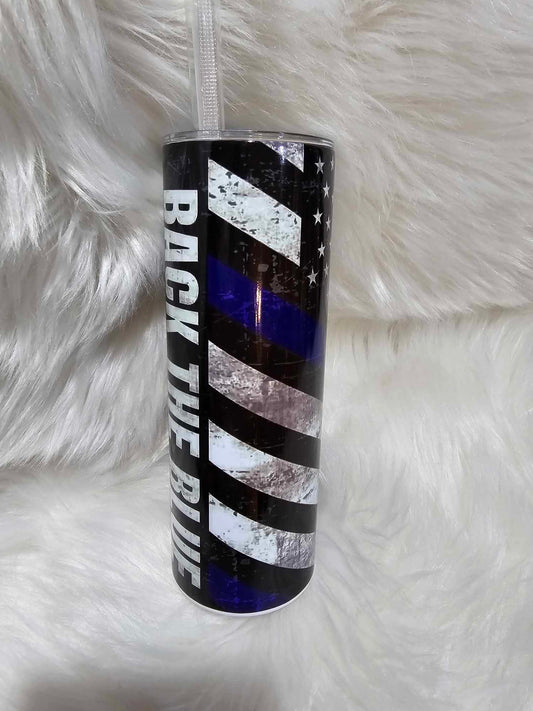 20oz Tumbler-Back The Blue