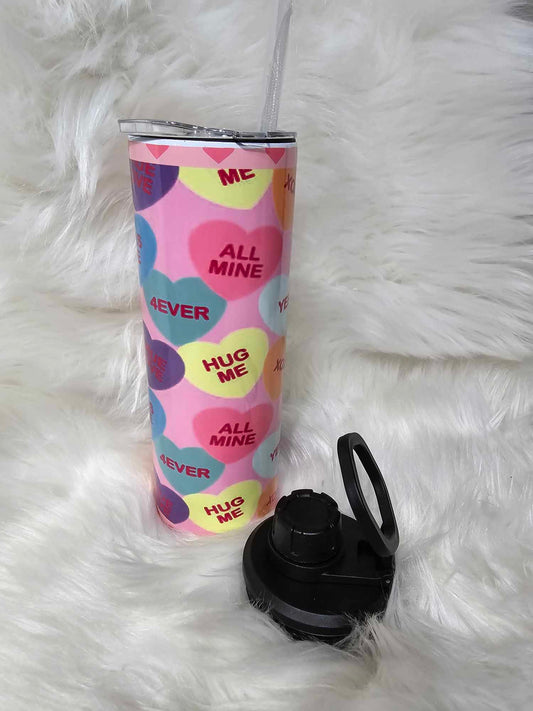 20oz Sports Tumbler-Valentine's Hearts