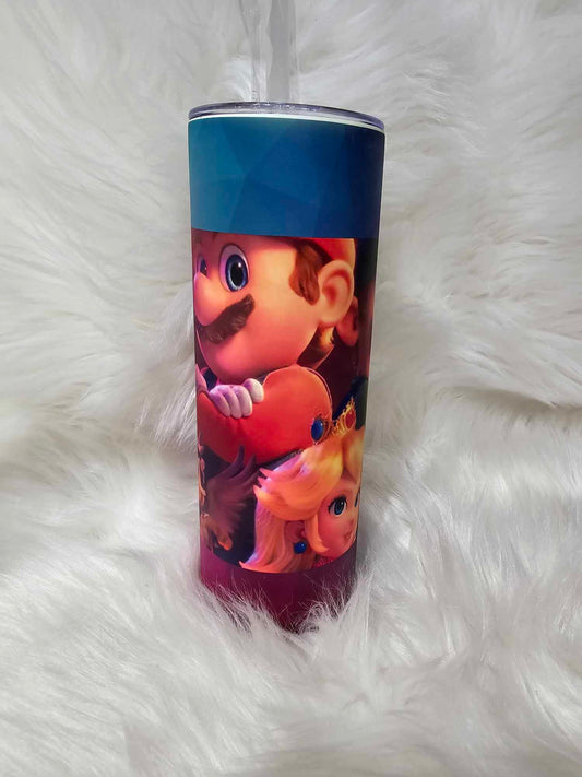 20oz Tumbler Glow In The Dark-Blue-Mario