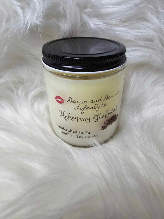 Handmade Candle 8oz-Mahogany Teakwood