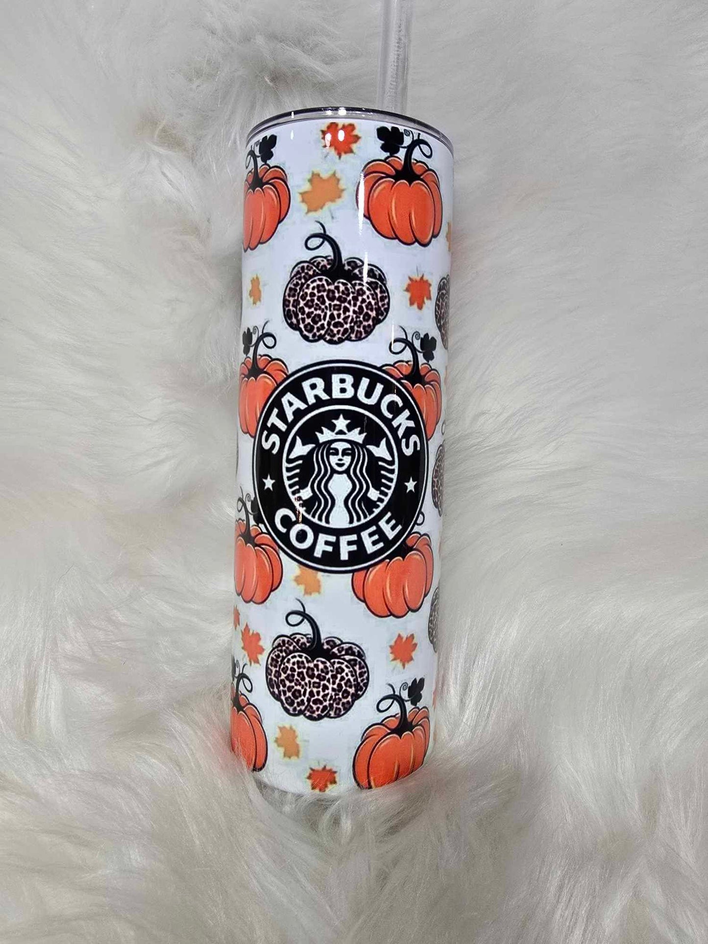 20oz Tumbler-Pumpkins Orange/Cheetah