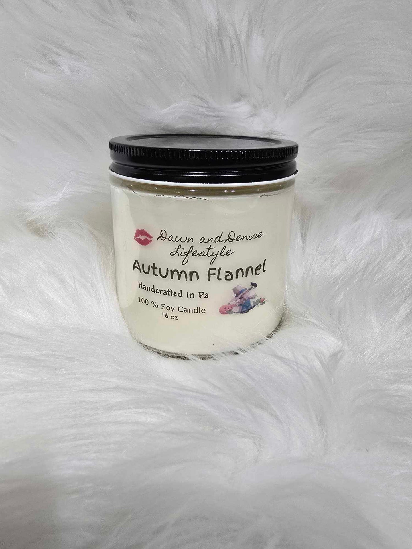 Handmade Candle 16oz-Autumn Flannel