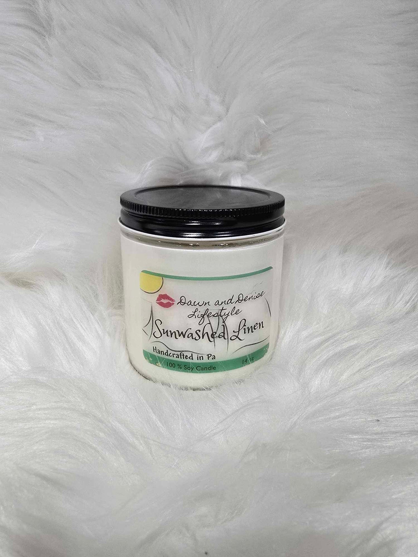 Handmade Candle 16oz-Sunwashed Linen