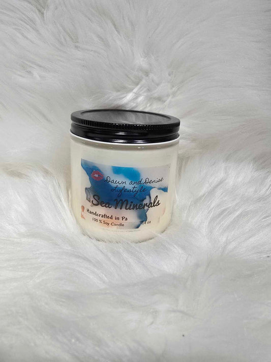 Handmade Candle 16oz-Sea Minerals