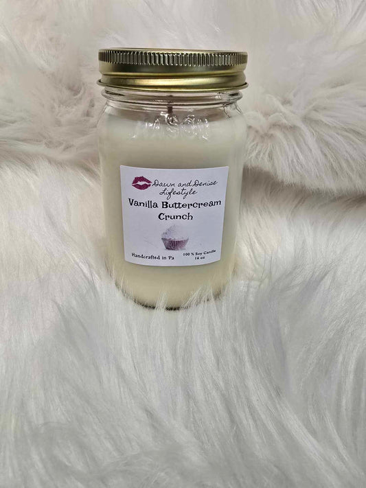 Handmade Candle 16oz-Vanila Buttercream Crunch