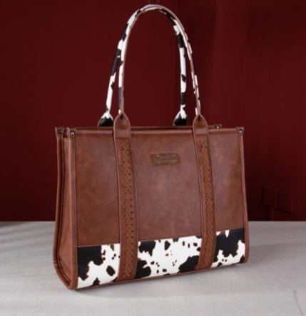 Wrangler Cow Print Concealed Carry Wide Tote