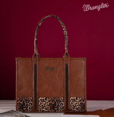 Wrangler Cow Print Concealed Carry Wide Tote