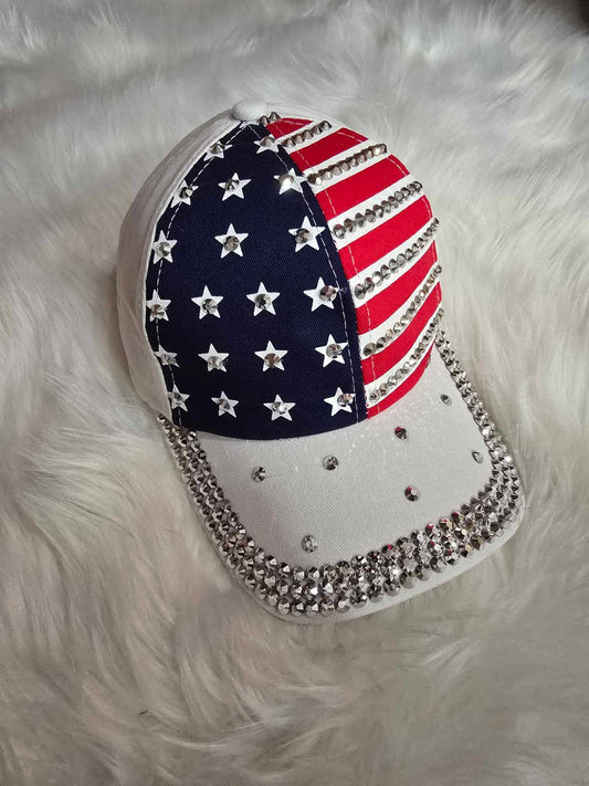 Red White and Blue Studded hat