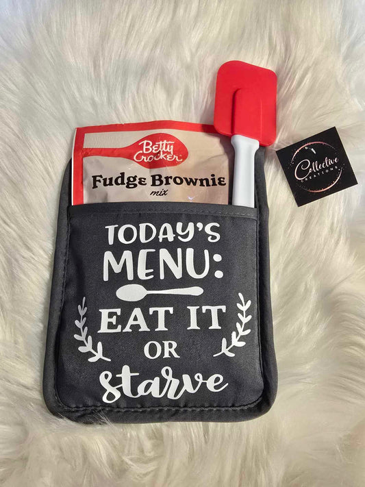 Holiday Oven Mitt-Today's Menu