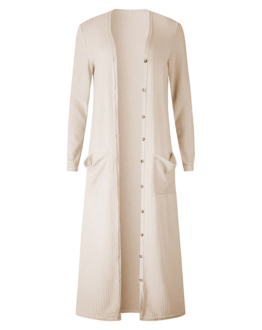 Long Tan Button Down Dress