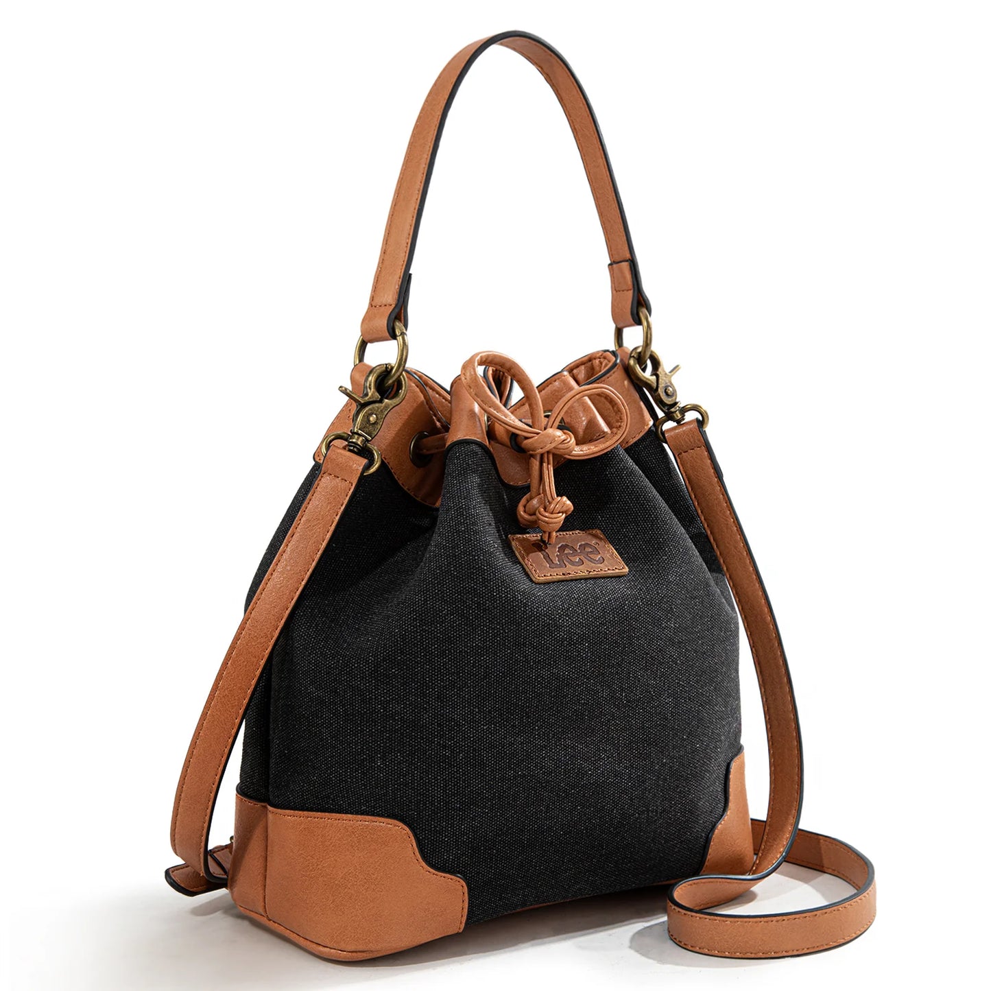 LEE Waxed Canvas Drawstring Hobo Bag/Crossbody