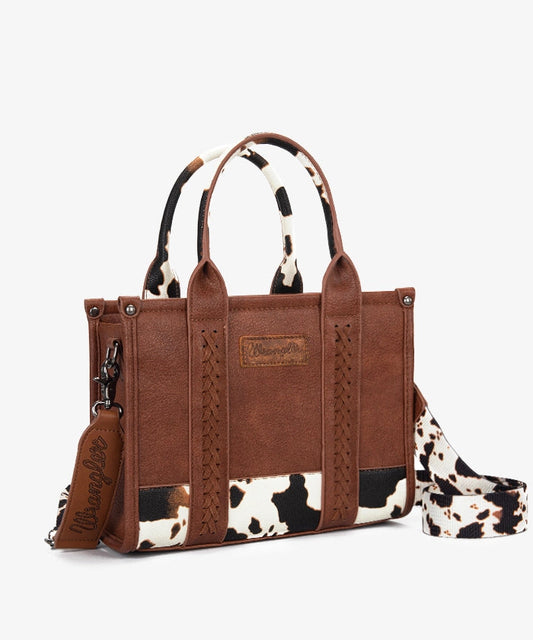 Wrangler Cow Print Crossbody Tote Bag