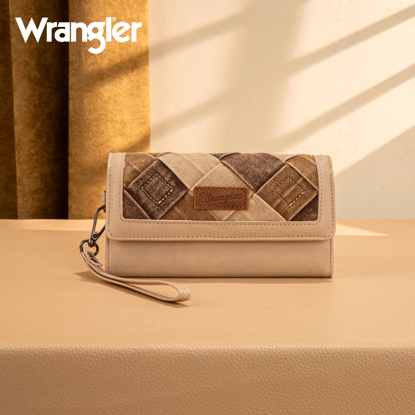 Wrangler Denim Woven Tri-Fold Wristlet/Wallet