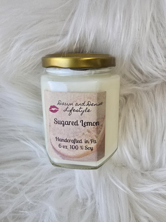 Handmade Candle 6oz-Sugared Lemon